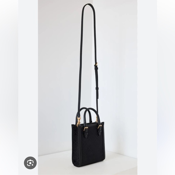 Tory Burch Black Canvas Monogram Mini Bag - Picture 10 of 10